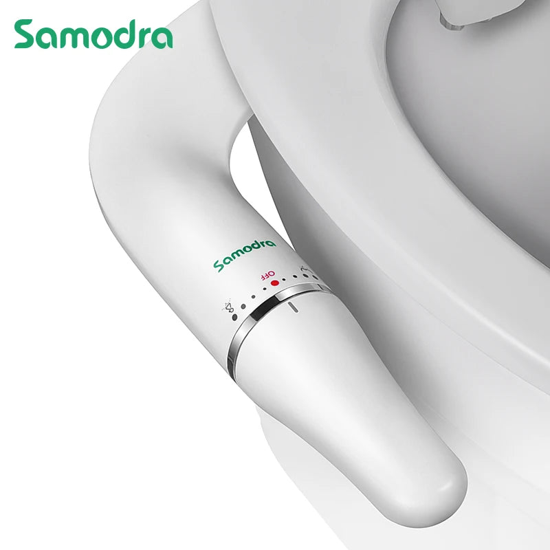 SAMODRA Ultra-Slim Bidet Toilet Seat Attachment – Adjustable Water Pressure – Brass Inlet – UK Fit