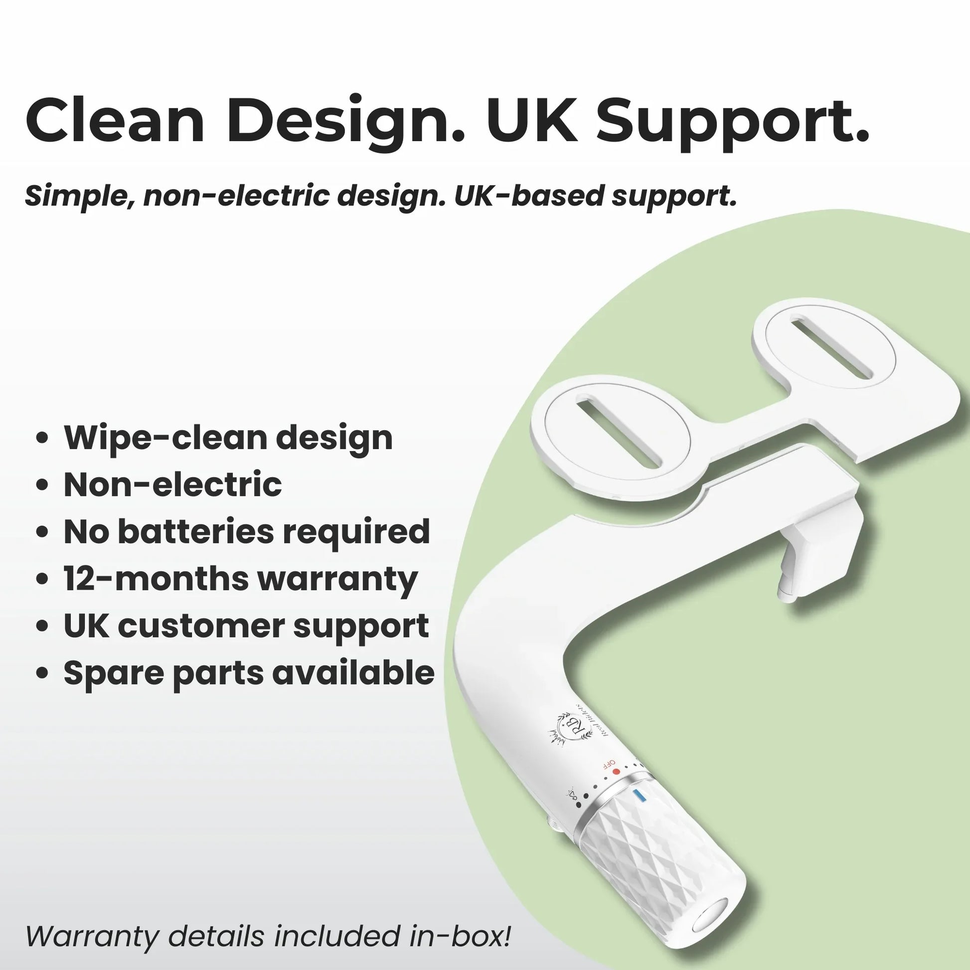 Non-Electric Bidet Attachment UK SPEC | Ultra-Thin Dual Nozzle | Real Bidets - Real Bidets
