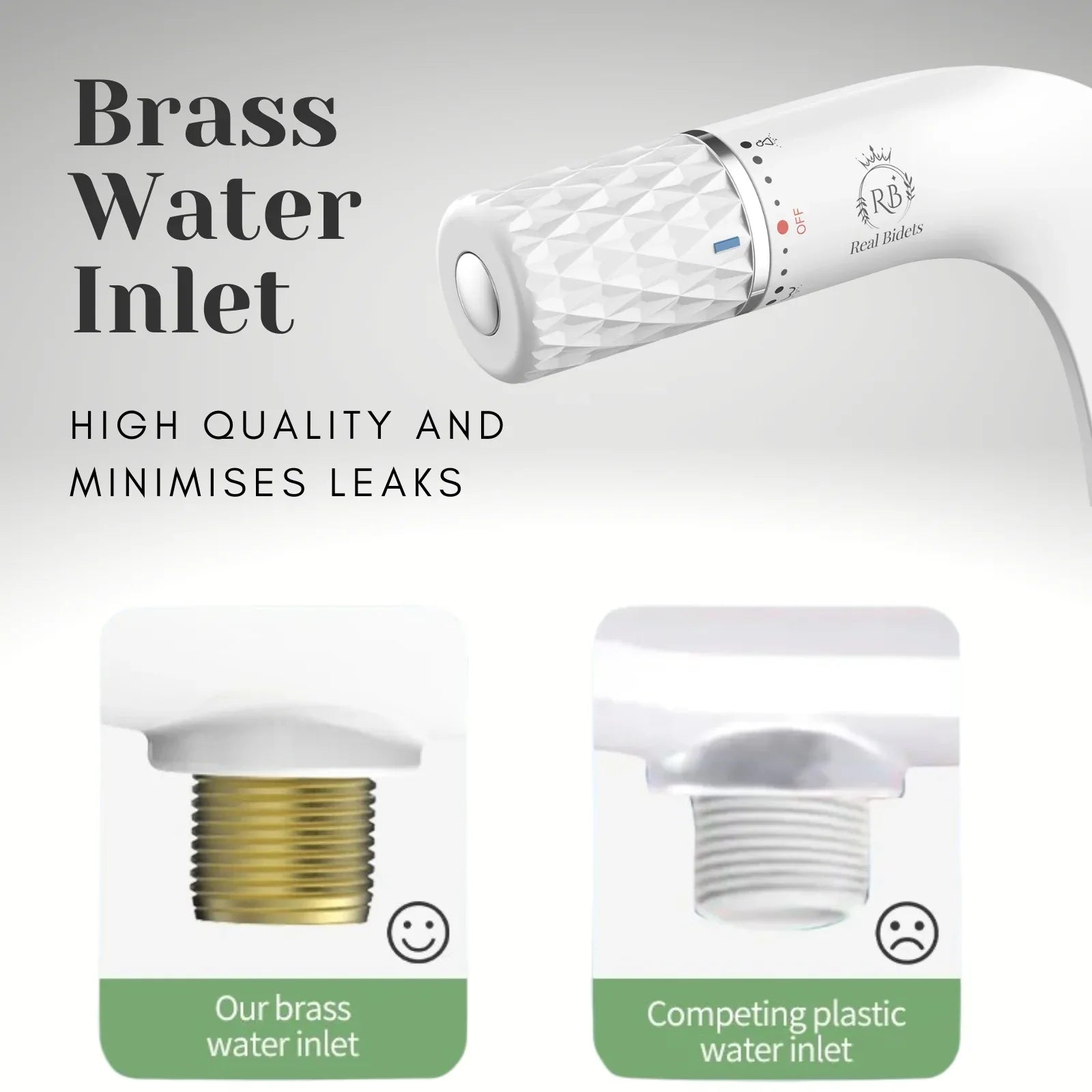 Non-Electric Bidet Attachment UK SPEC | Ultra-Thin Dual Nozzle | Real Bidets - Real Bidets