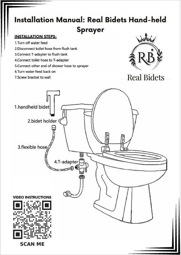 Real Bidets Hand-Held Sprayer | RBS001 | UK