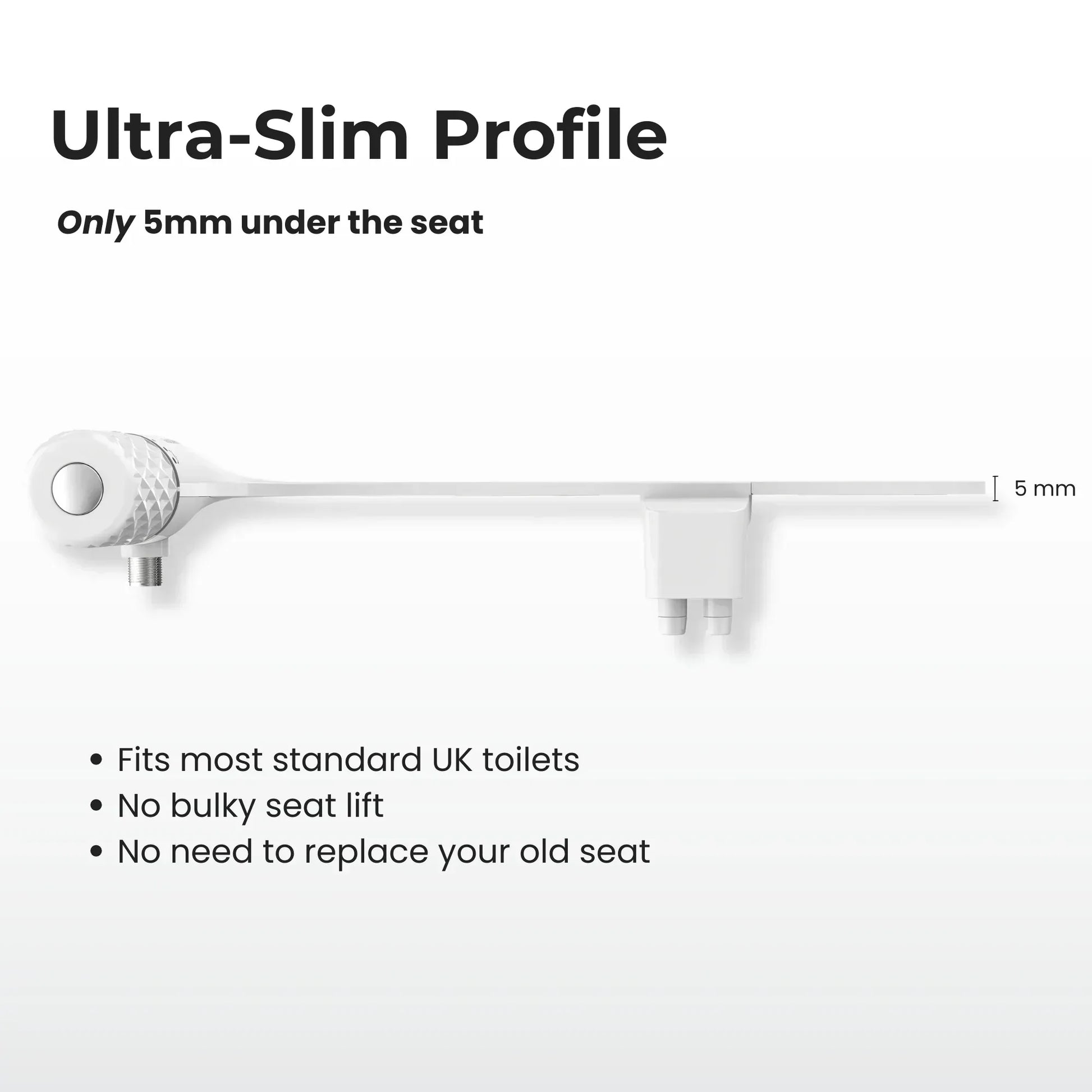 Non-Electric Bidet Attachment UK SPEC | Ultra-Thin Dual Nozzle | Real Bidets - Real Bidets