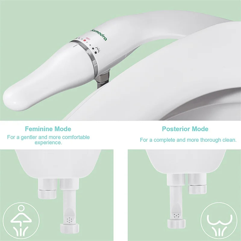 SAMODRA Ultra-Slim Bidet Toilet Seat Attachment – Adjustable Water Pressure – Brass Inlet – UK Fit