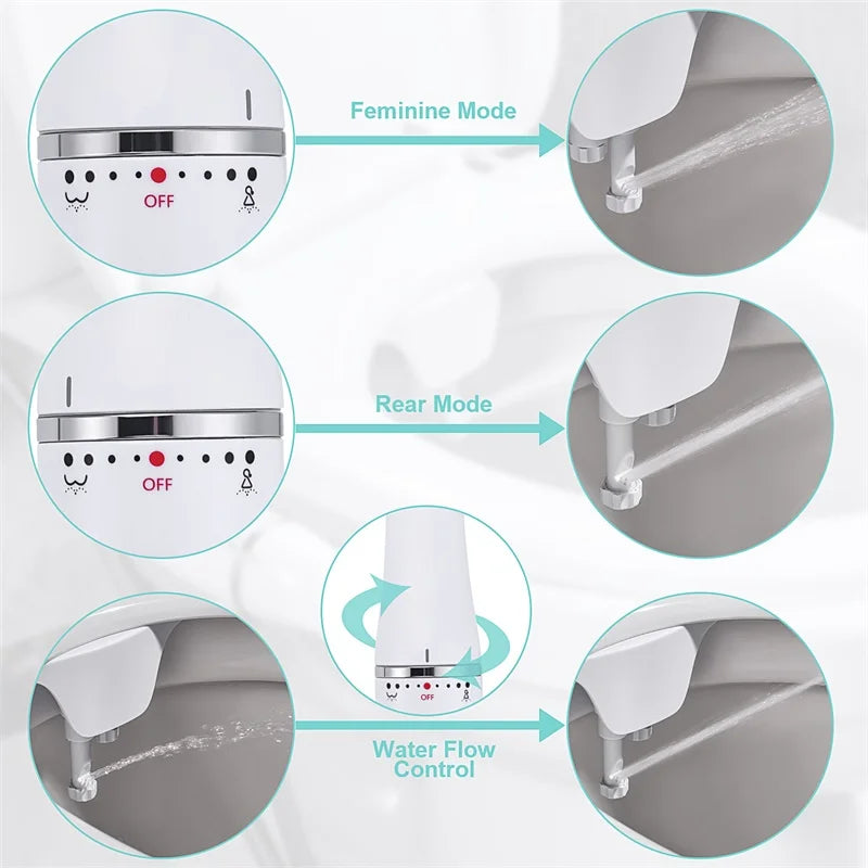 SAMODRA Ultra-Slim Bidet Toilet Seat Attachment – Adjustable Water Pressure – Brass Inlet – UK Fit