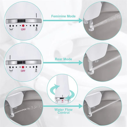 SAMODRA Ultra-Slim Bidet Toilet Seat Attachment – Adjustable Water Pressure – Brass Inlet – UK Fit