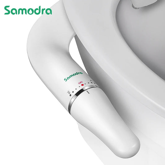 SAMODRA Ultra-Slim Bidet Toilet Seat Attachment – Adjustable Water Pressure – Brass Inlet – UK Fit